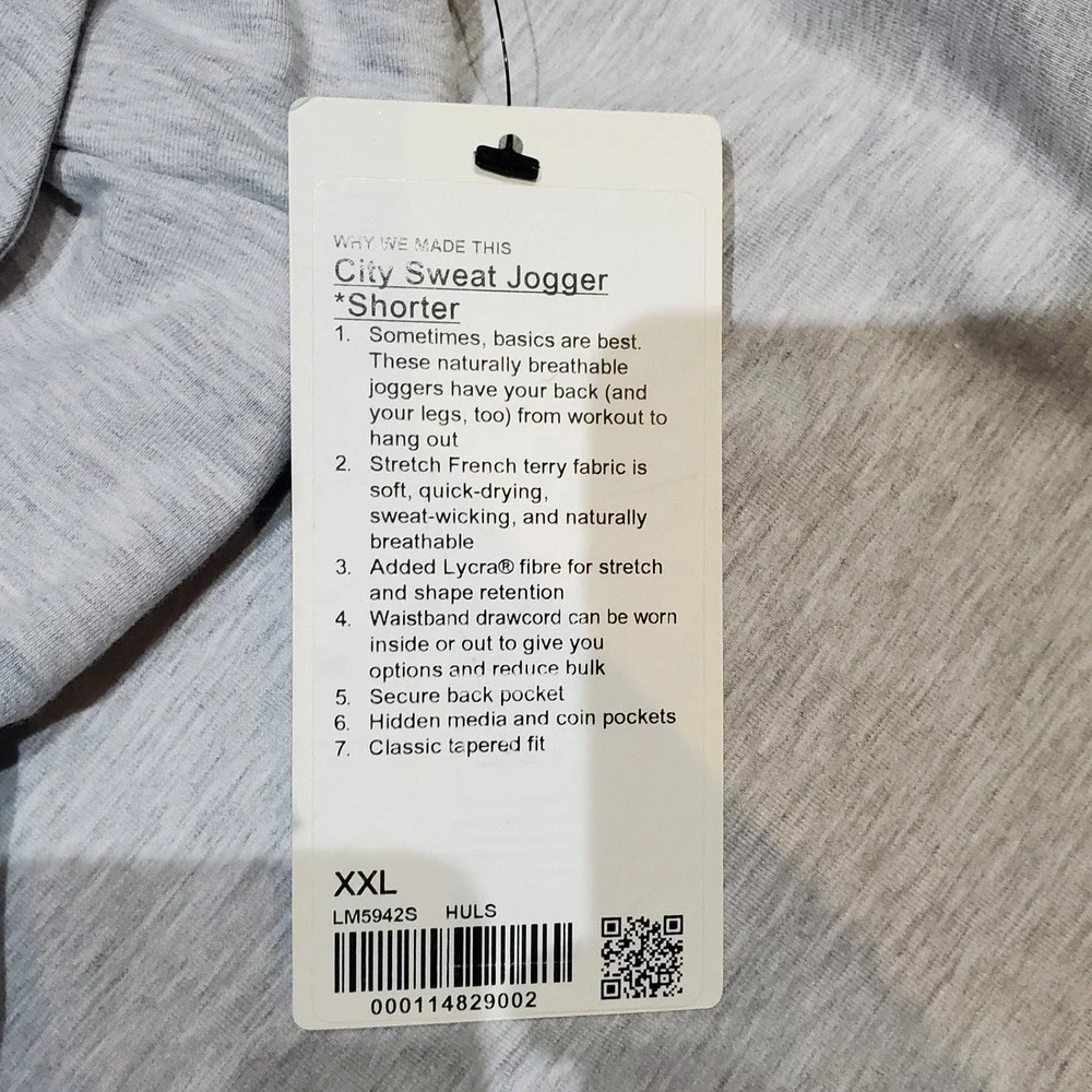 LULULEMON City Sweat Joggers Men's XXL Shorter 27